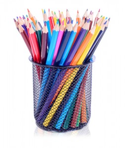 pot de crayons de couleurs